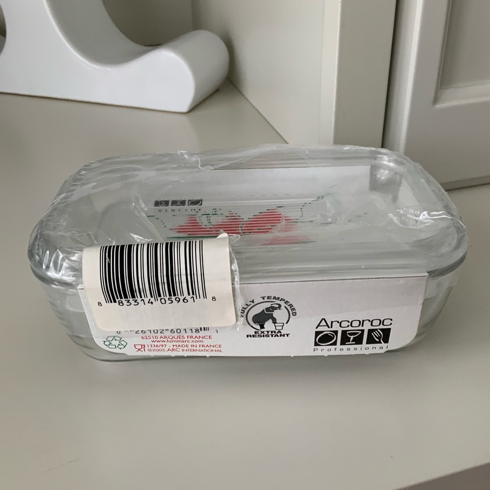 ARCOROC Professional Glass Butter Dish Container Holder With Lid Made in France